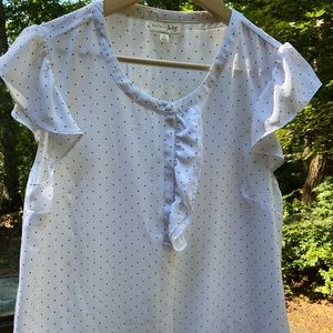Maison Jules White with Black Polka Dot Blouse